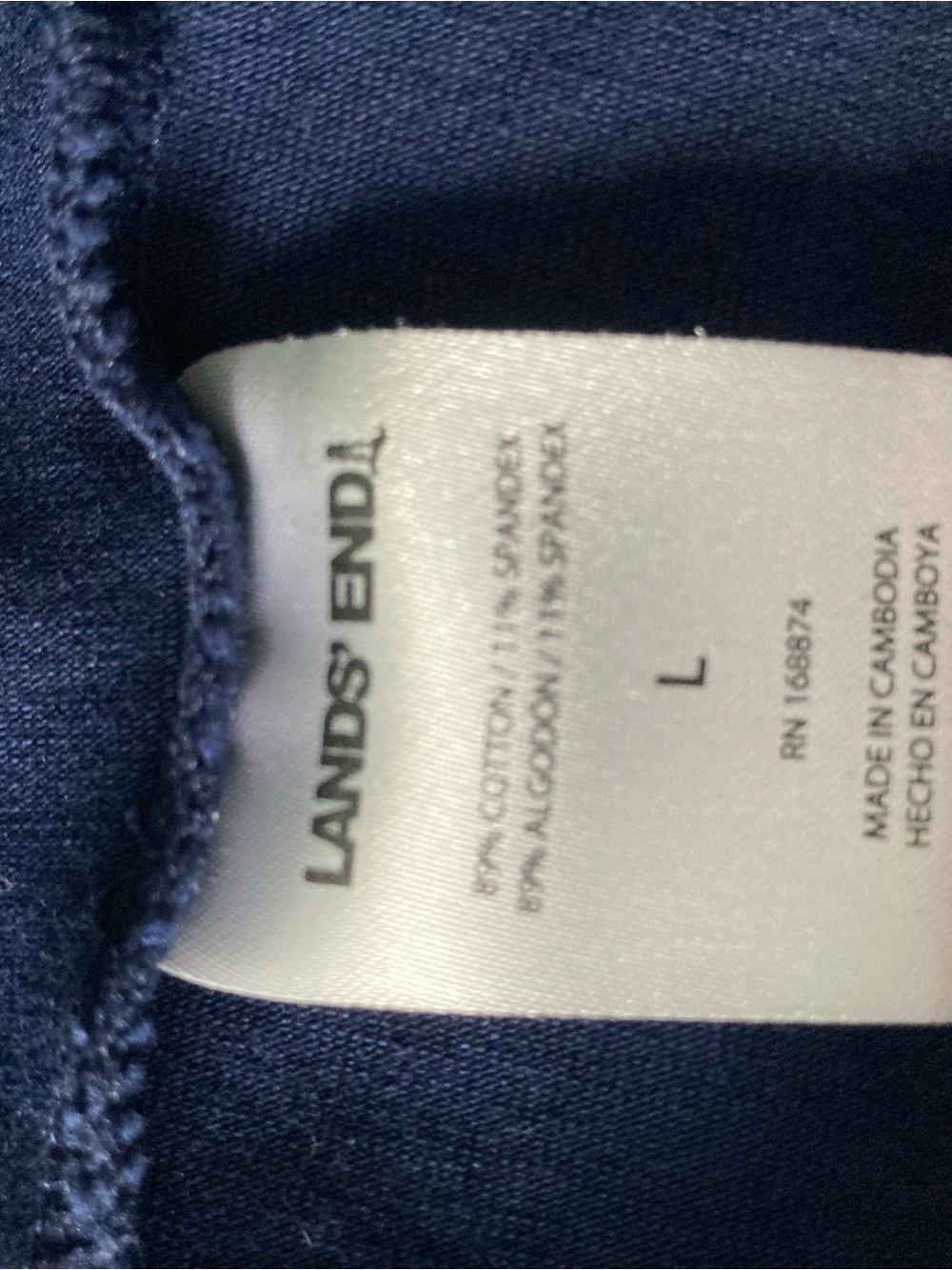 Lands' End NWOT Navy Polka Dot Cropped Capris - Picture 5 of 7